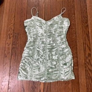 Green dress with rushing